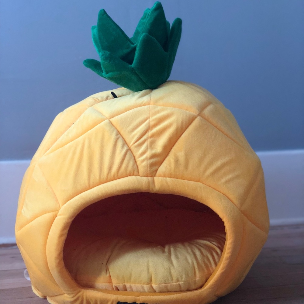 Plush Pineapple Cat Bed